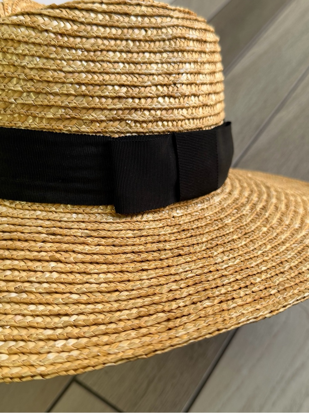 Brixton Natural Straw Fedora with Black Ribbon - Picture 9 of 9